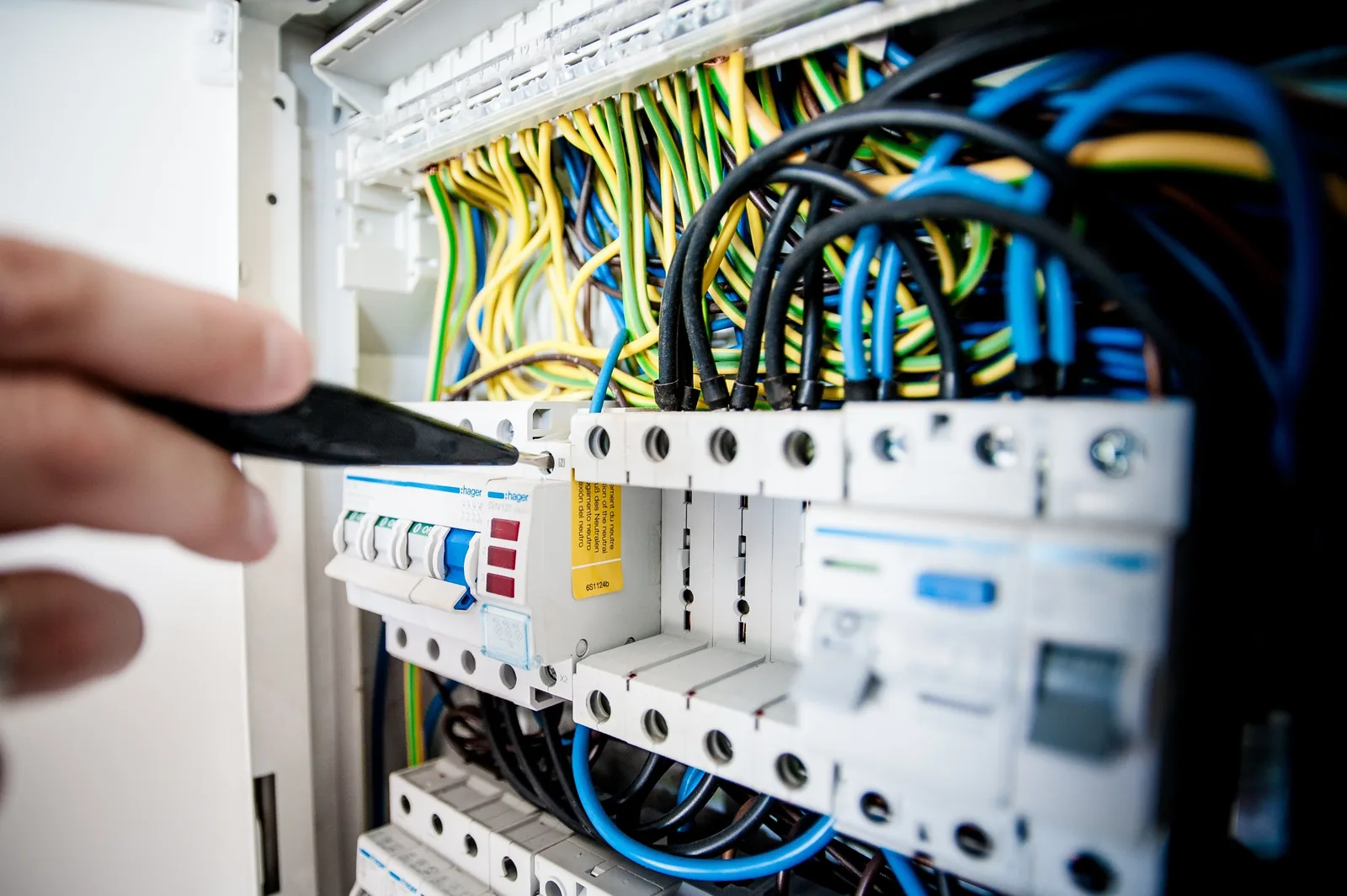 Electrical panel assessed during a service upgrade quote in Edmonton